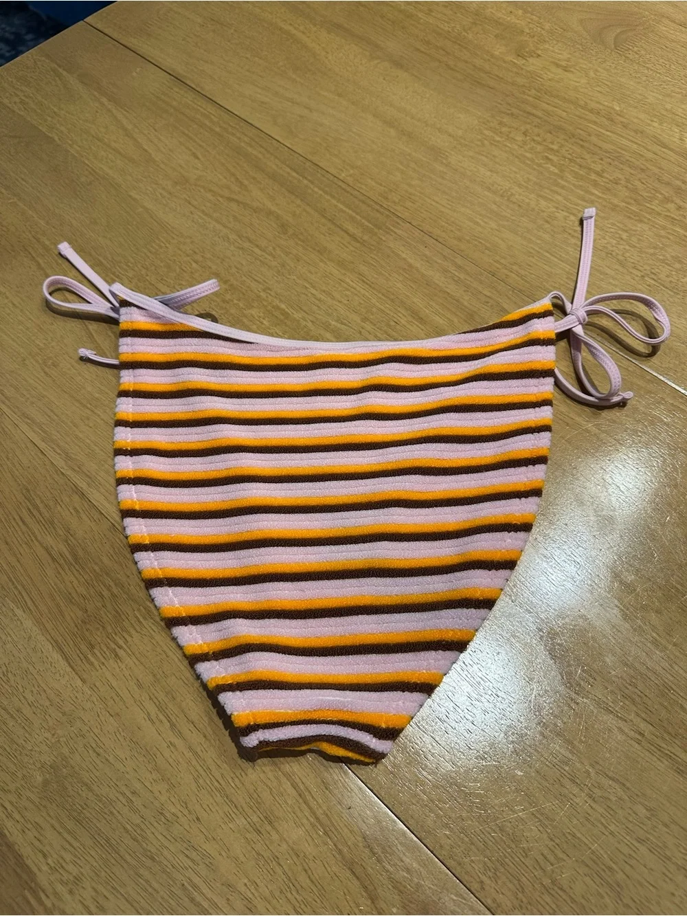 Wild Fable Medium Pink Striped Terry Cloth Underwire Bikini Set